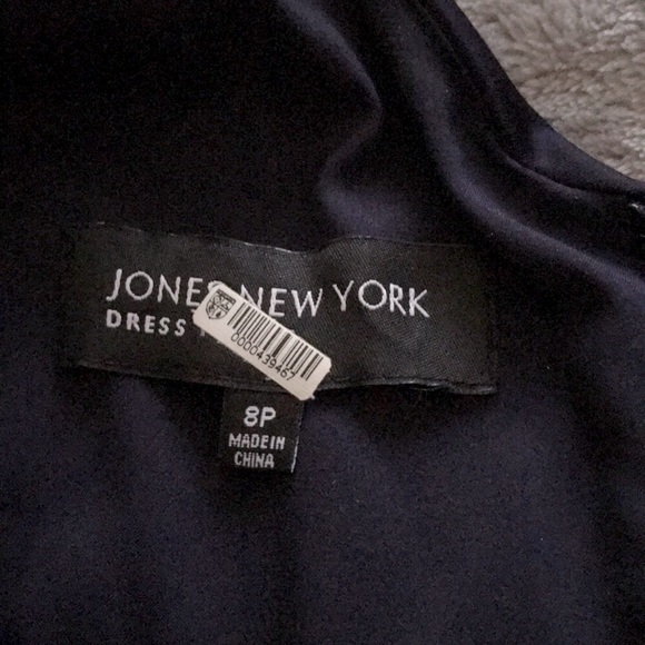 Jones New York Navy midi dress with Rouching - Picture 5 of 5